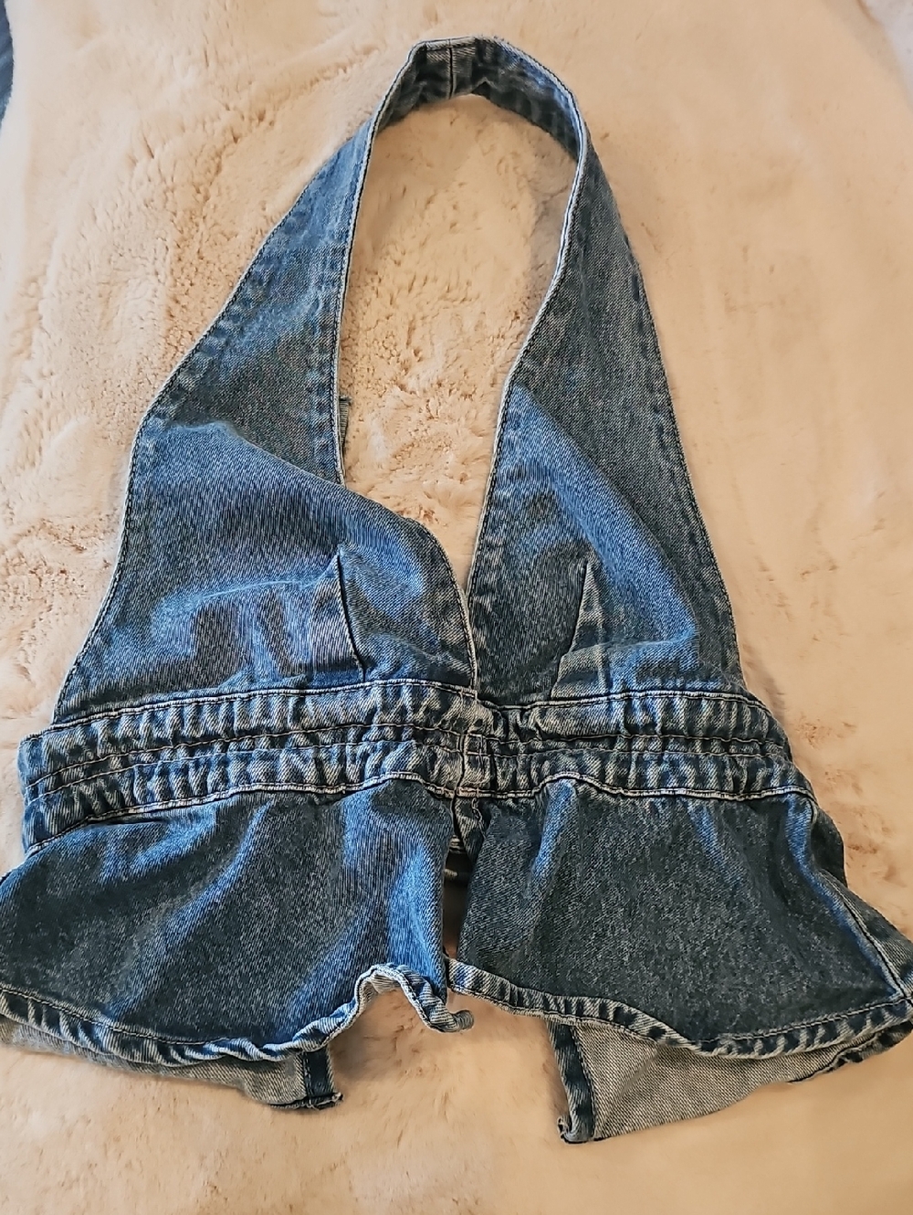 Princess Polly Denim Halter Top - Blue